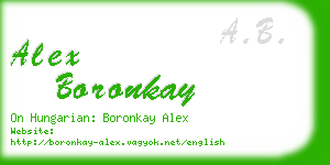 alex boronkay business card